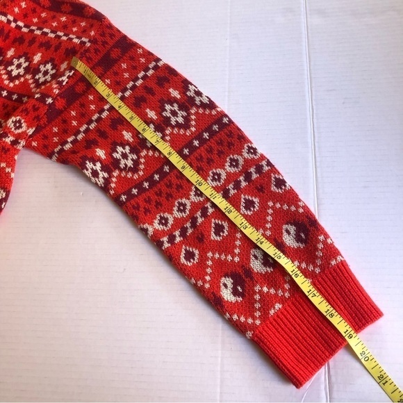 NWT BP. Crafted Cropped Sweater In Red Scarlet Holiday Fairisle Plus Size 3X - Picture 9 of 11